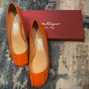 Salvatore Ferragamo Orange Flats